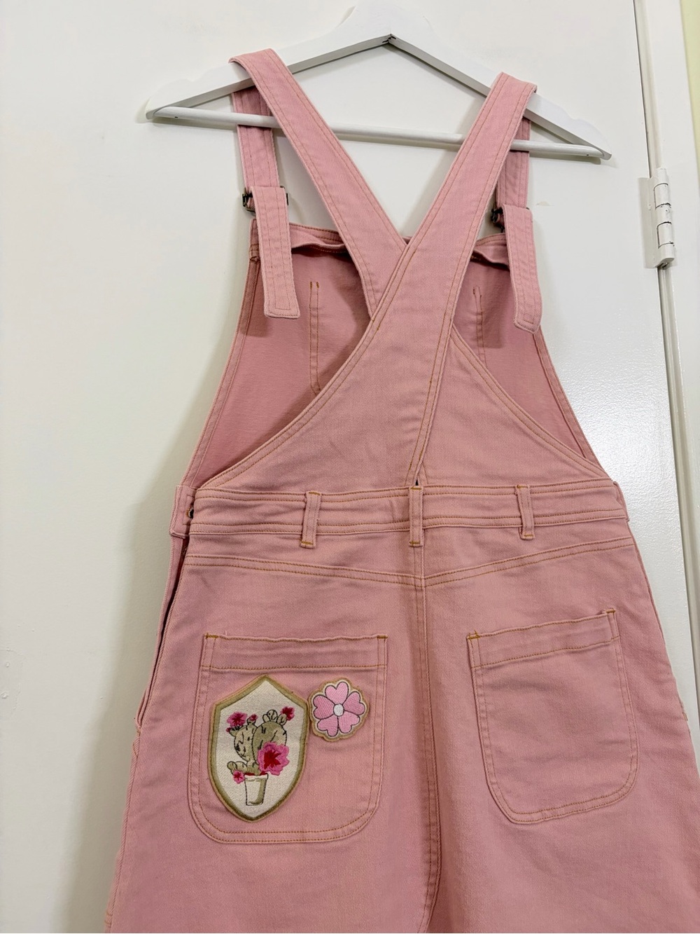 Spell & The Gypsy Collective Candy Denim Pinafore Pink Overall Midi Dress M - Picture 9 of 11